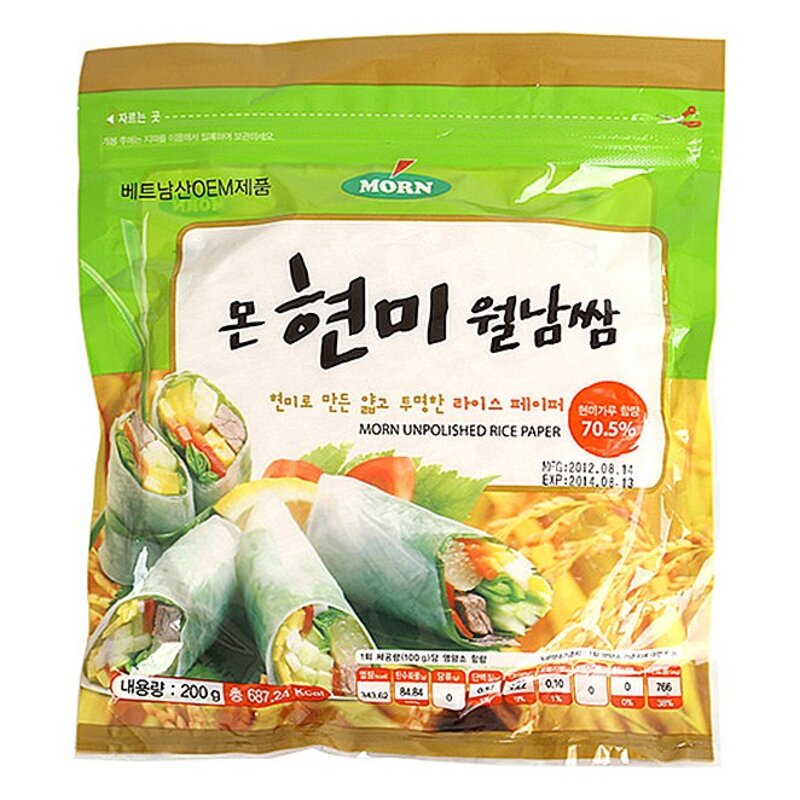 MORN 현미 월남쌈, 200g, 6개