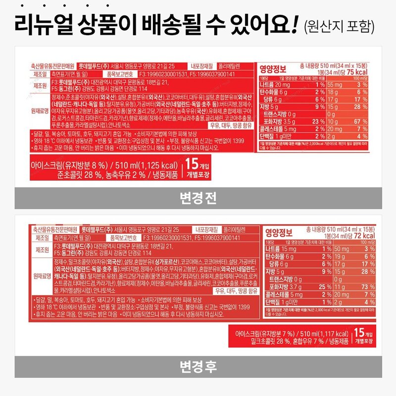 롯데웰푸드 티코 밀크초코 아이스크림 15개입 (냉동), 510ml, 2개