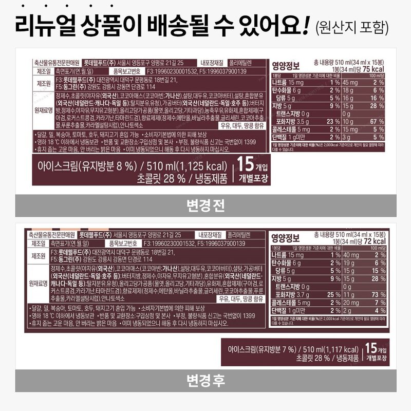 롯데웰푸드 티코 다크초코 아이스크림 (냉동), 510ml, 2개