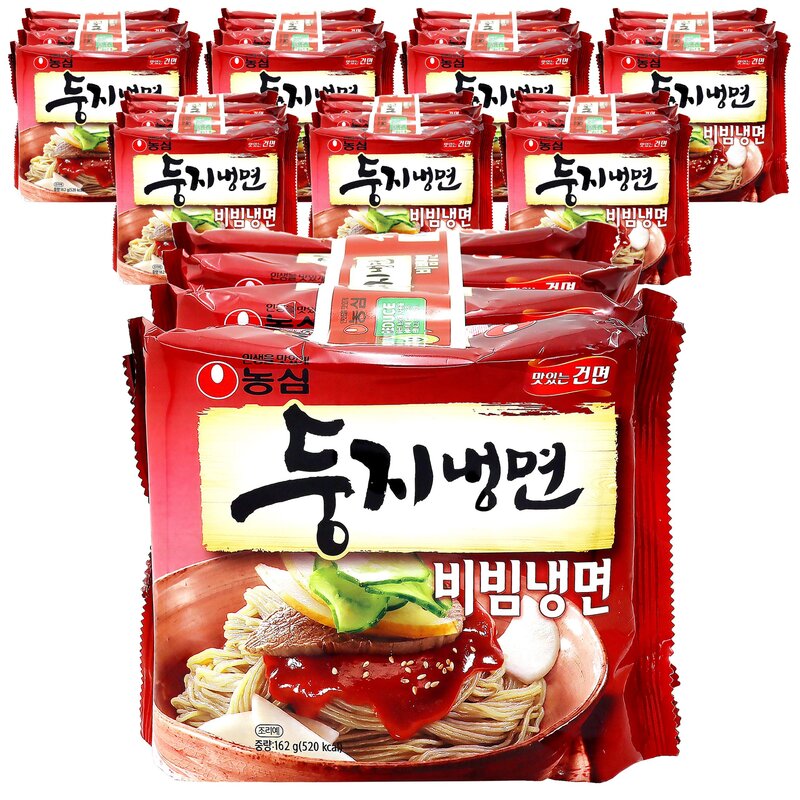 농심 둥지 비빔냉면 162g, 4개