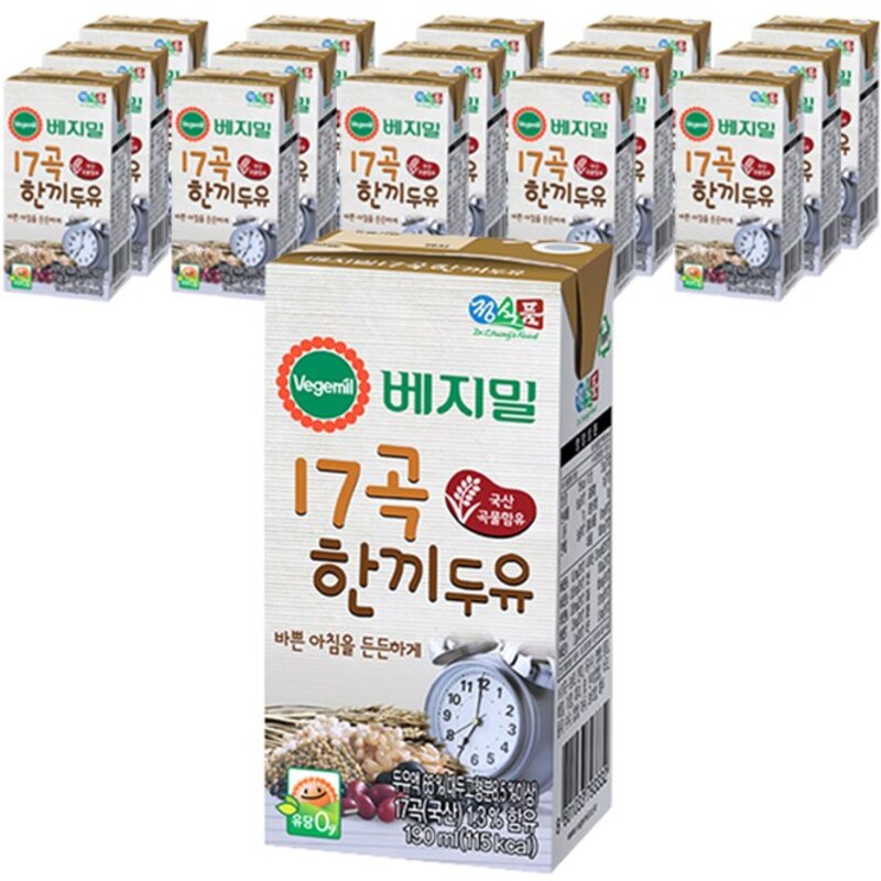 베지밀 17곡 한끼두유, 190ml, 32개