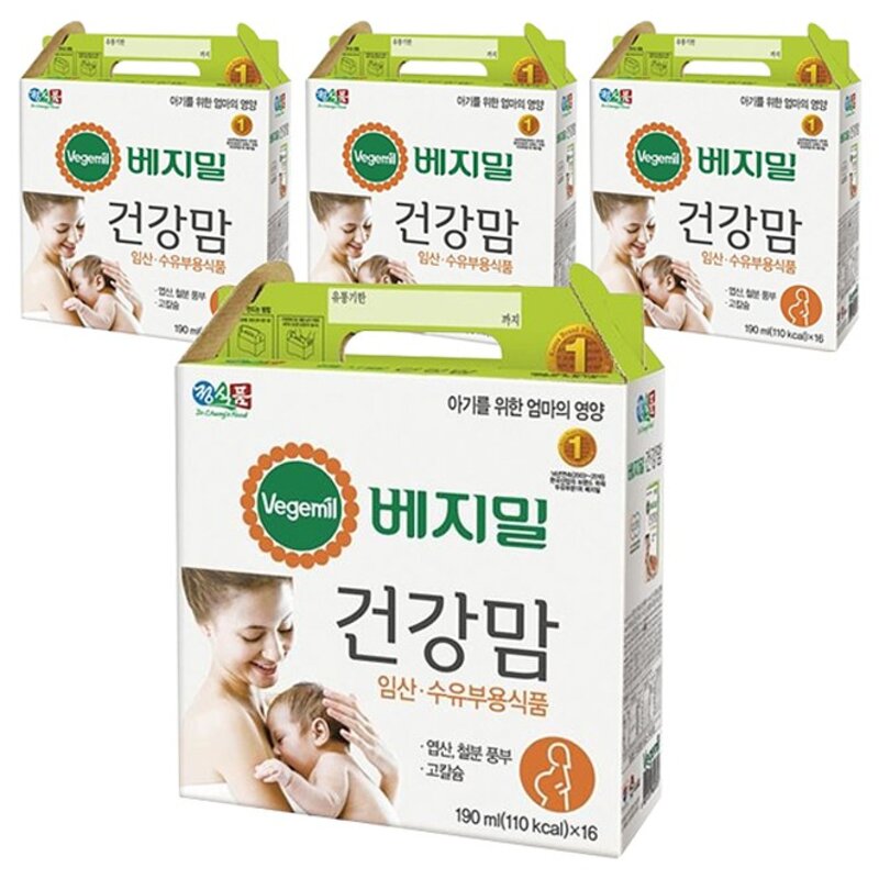 베지밀 건강맘 두유, 190ml, 32개