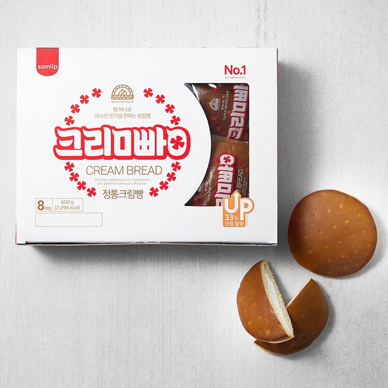 삼립 정통 크림빵 8개입, 600g, 1개