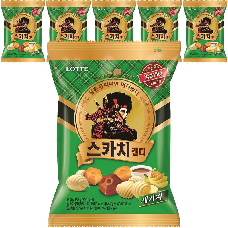 롯데웰푸드 스카치 세가지맛, 157g, 3개