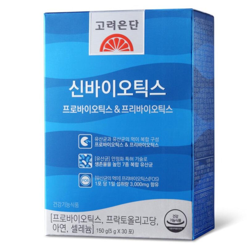 고려은단 신바이오틱스 프로바이오틱스 & 프리바이오틱스 30포, 150g, 3개