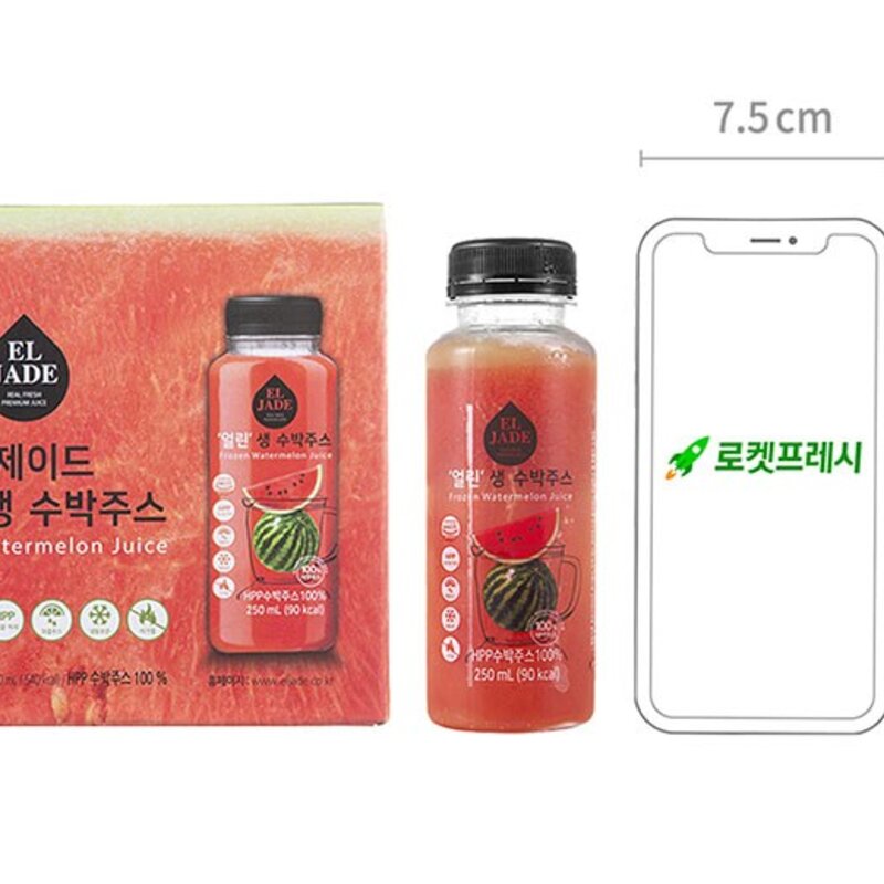 엘제이드 얼린 생 수박주스 6개입 (냉동), 1500ml, 2개