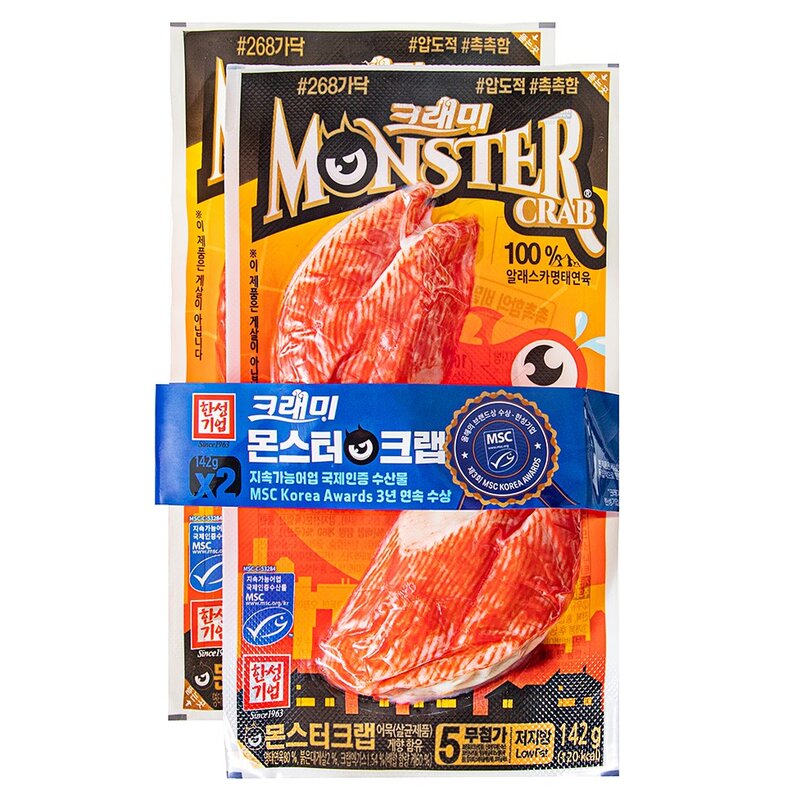 한성기업 몬스터크랩 맛살, 142g, 2개입