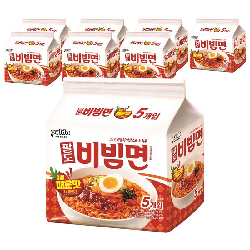 팔도비빔면 매운맛 130g, 5개