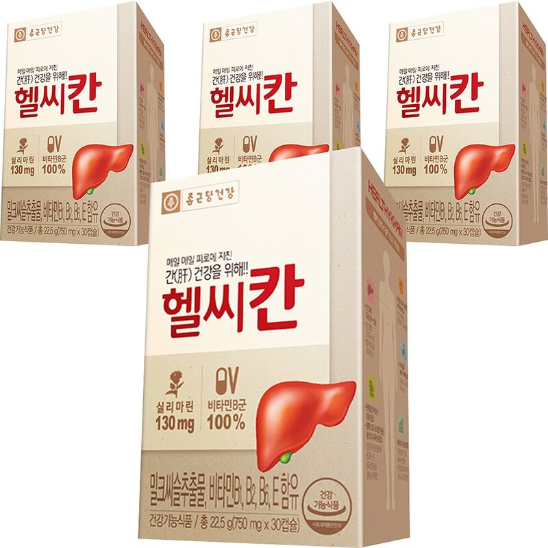 종근당건강 헬씨칸 밀크시슬 영양제, 30정, 22.5g, 22.5ml, 6개