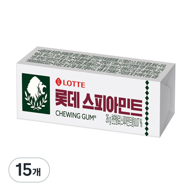 롯데웰푸드 스피아민트 껌, 26g, 6개