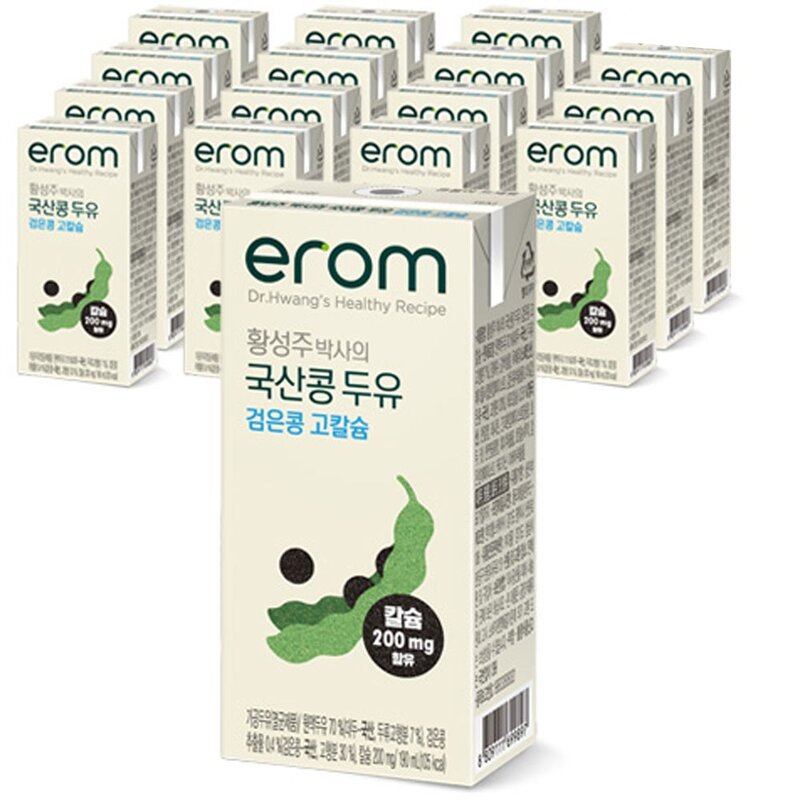 이롬 황성주 국산콩 검은콩 고칼슘 두유, 190ml, 24개