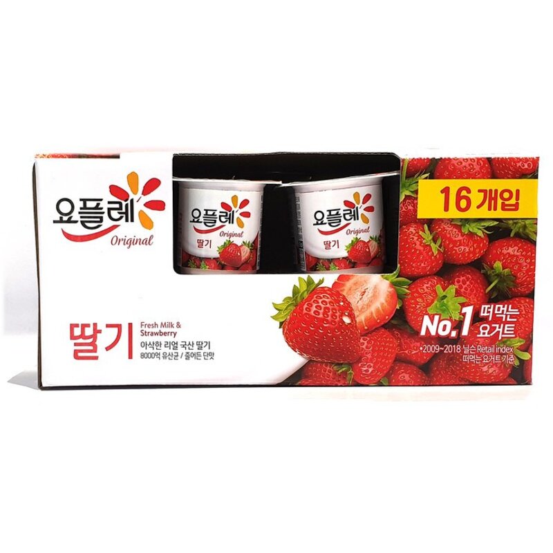 빙그레 요플레 오리지널 딸기 85g, 20개