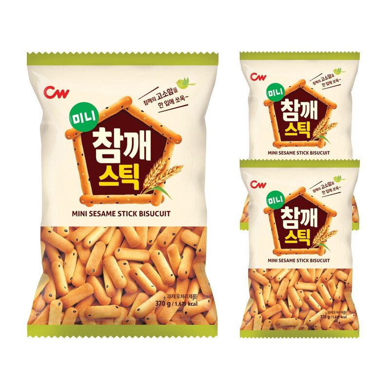 청우식품 미니 참깨스틱, 370g, 2개