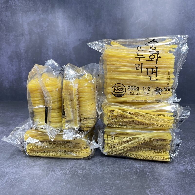 온누리 중화면250g(1~2인분)X6봉 10봉 잘뿔지 않는 짬뽕전문점용 냉동중화숙면 쫄깃한 맛 개별포장, 250g, 6개