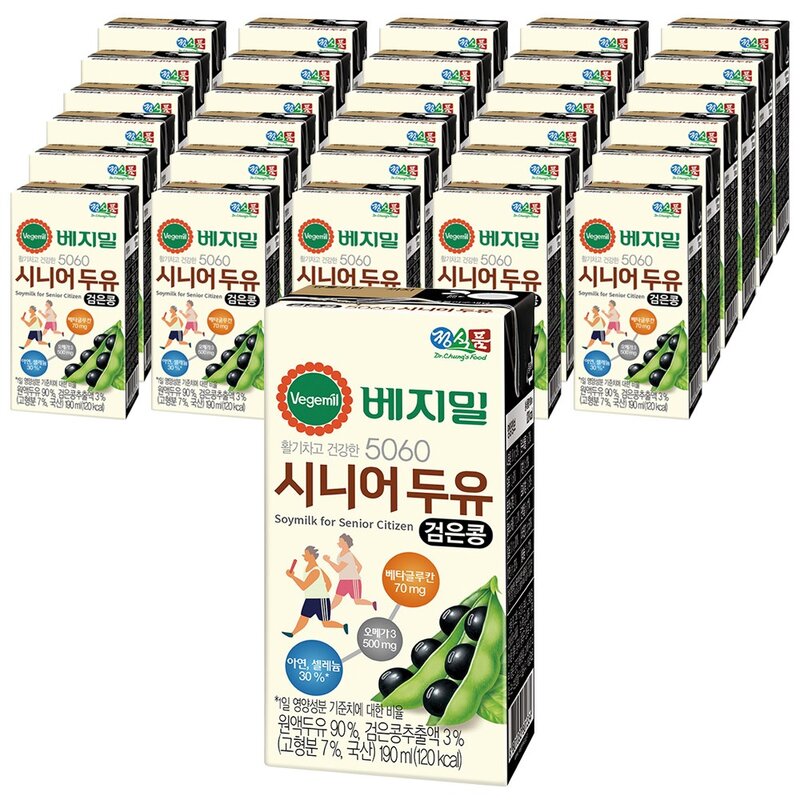 베지밀 5060 시니어 두유, 190ml, 48개