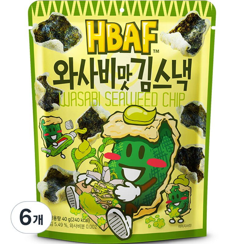 바프 와사비맛 김스낵, 40g, 2개