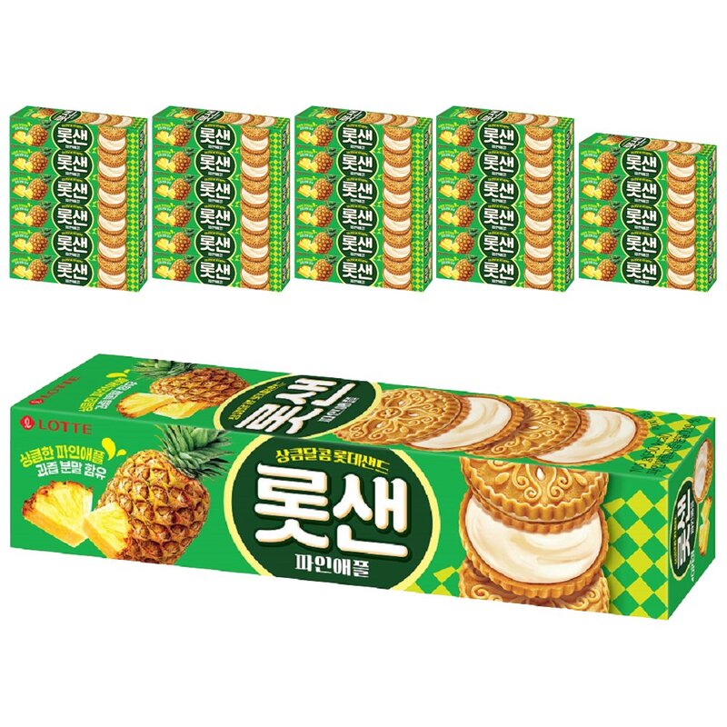 롯데웰푸드 롯샌 파인애플, 2개, 315g