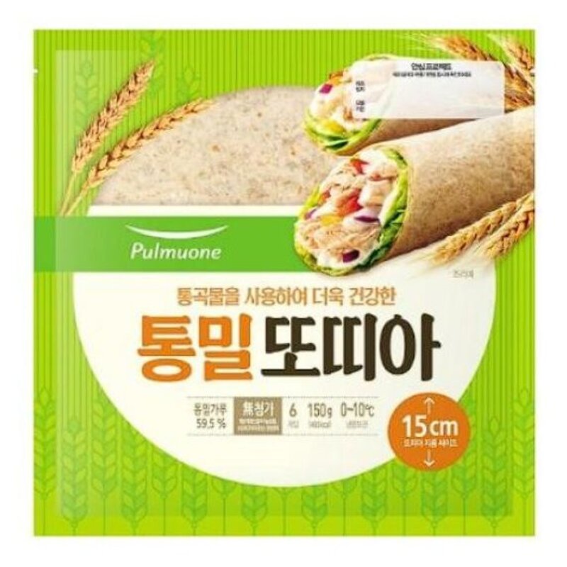 풀무원 통밀 또띠아 15cm 6개입 150g 아이스박스 포장, 300g, 1세트