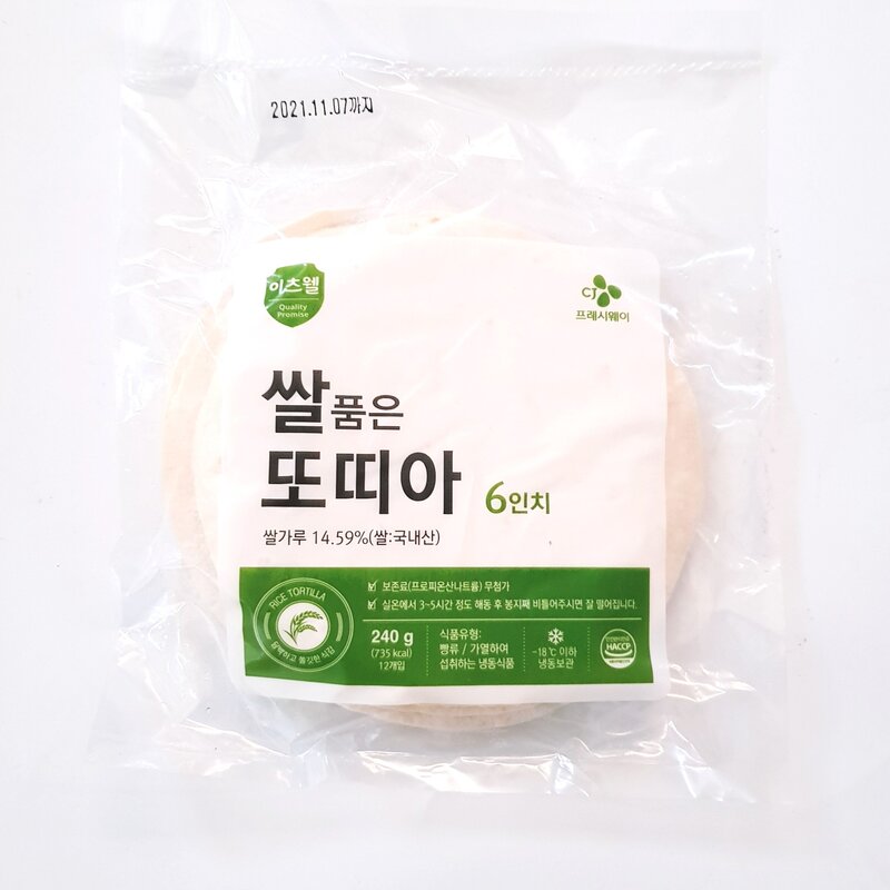 CJ 이츠웰 쌀품은또띠아 6인치 12장, 1개, 240g