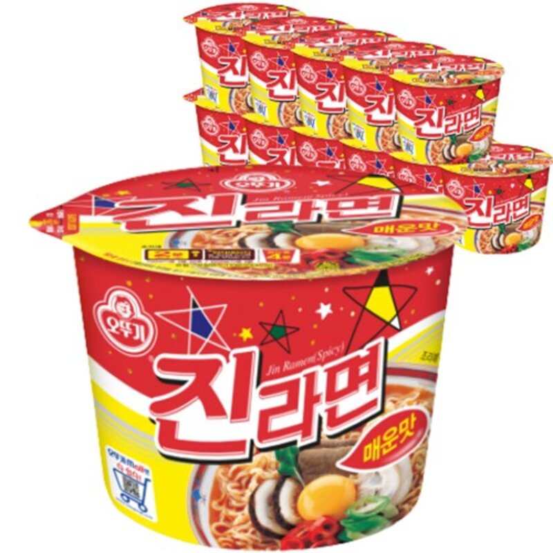 오뚜기 진라면 매운맛 용기 110g, 12개