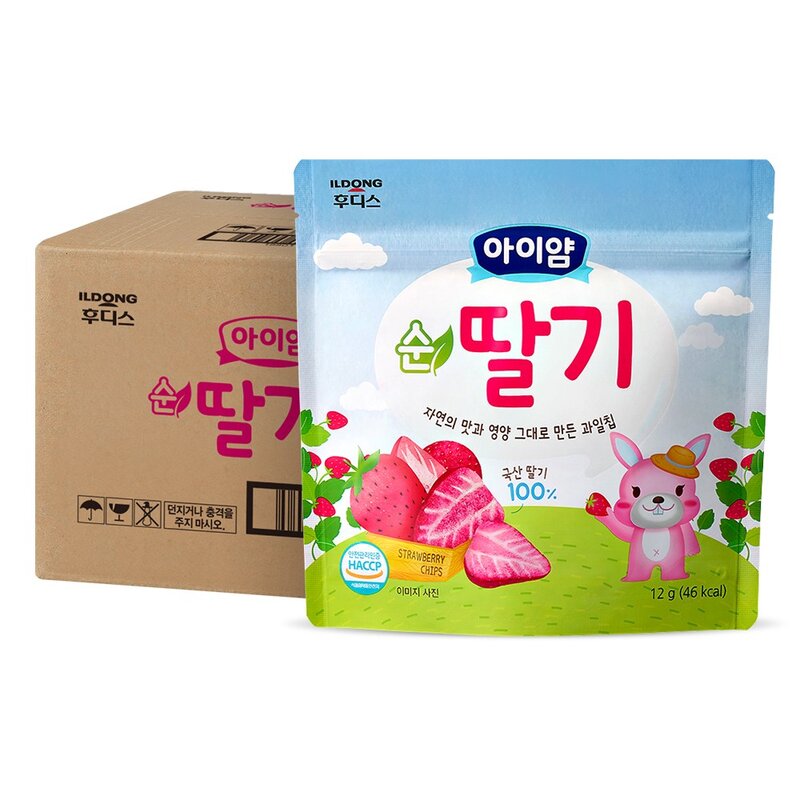 아이얌 순딸기 동결건조 과일칩, 12g, 5개