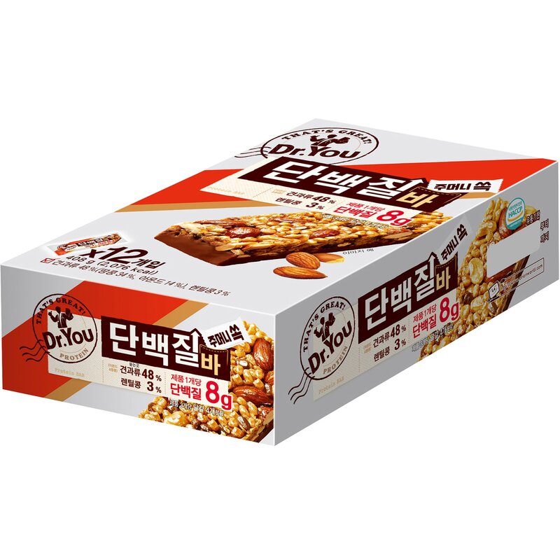 오리온제과 오리온 닥터유 단백질 바 50g x 48개 1BOX