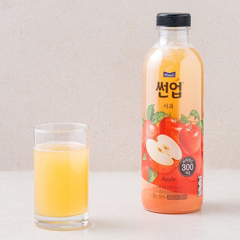 썬업 사과 주스, 750ml, 1개