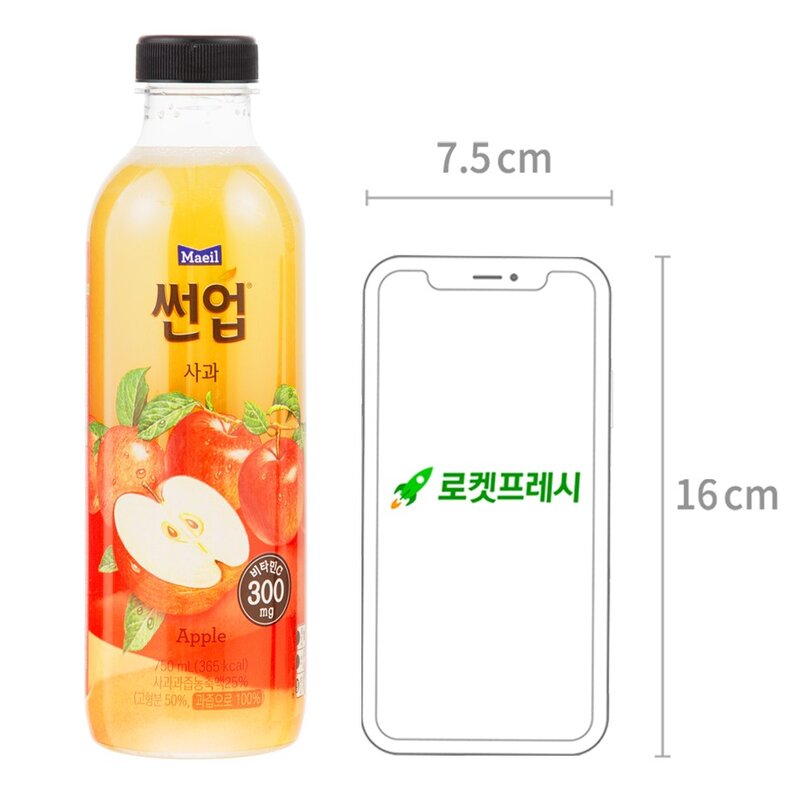 썬업 사과 주스, 750ml, 1개