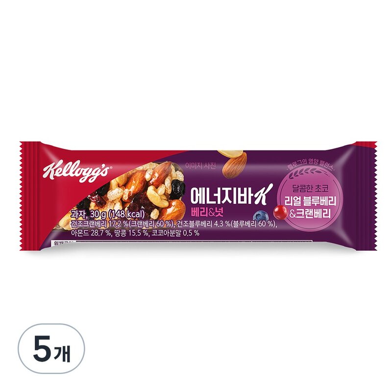 켈로그 에너지바K 베리&넛, 30g, 30개