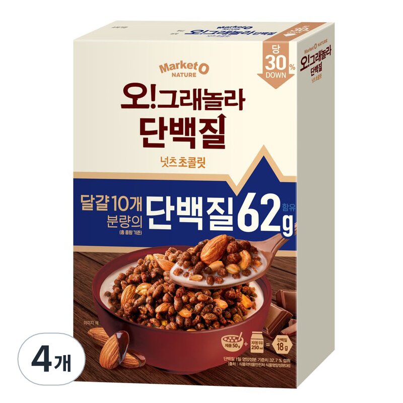 오리온 오그래놀라 단백질 시리얼 넛츠초콜릿, 330g, 1개