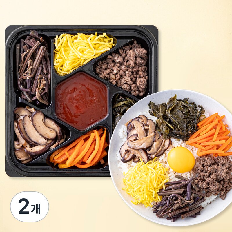 슈퍼키친 바로만든 소고기나물 비빔밥 재료, 210g, 2개