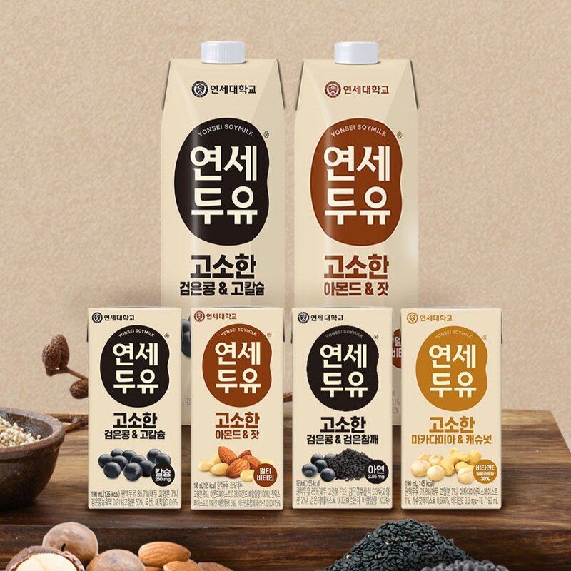 연세두유 고소한 검은콩 & 검은참깨 두유, 190ml, 24개