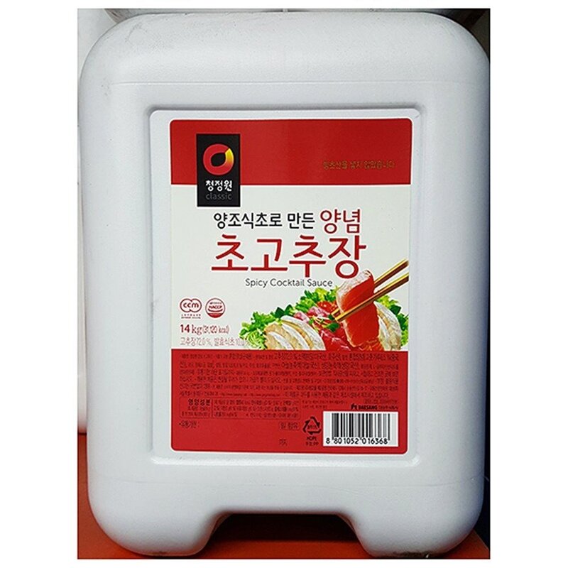 대상 청정원 양념 초고추장 14KG 대용량 초장 업소용, 1개