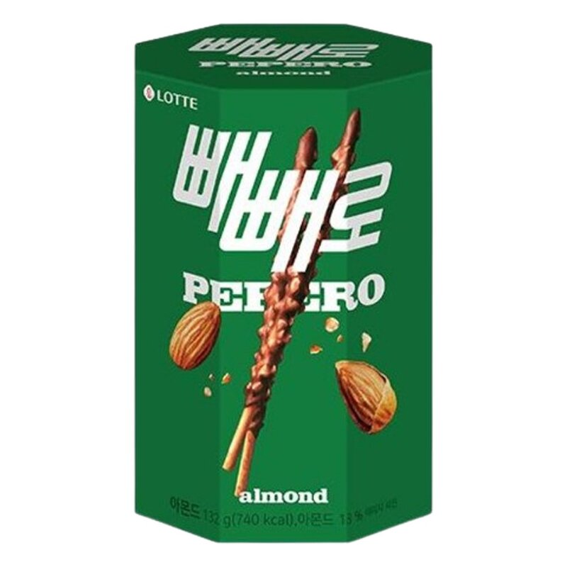 롯데 빼빼로 아몬드 초코 크런키 화이트 [4종 팔각 패키지], 1개, 132g