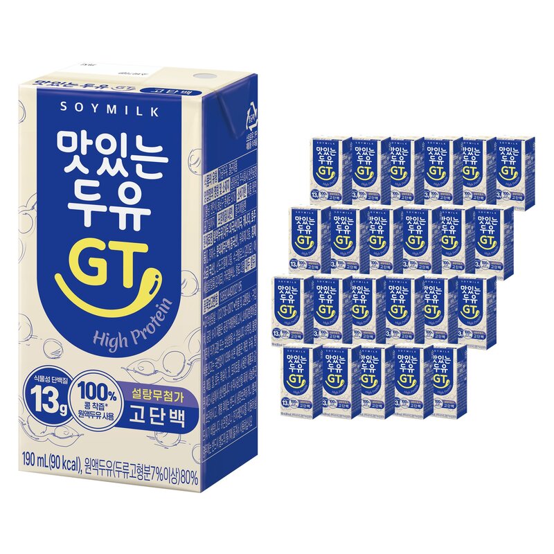 맛있는두유GT 고단백 두유, 190ml, 32개