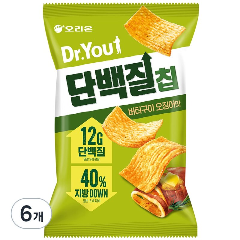 닥터유 오리온 단백질칩 버터구이 오징어맛, 60g, 5개