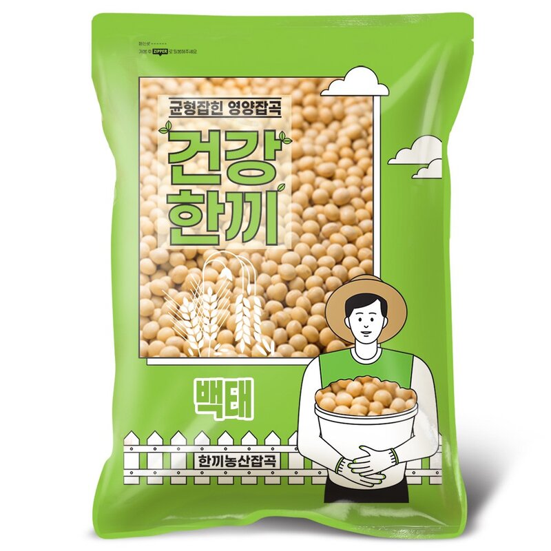 국산 백태 8kg (4kgx2봉) 대용량 메주콩 노란콩 대두콩, 4kg, 2개