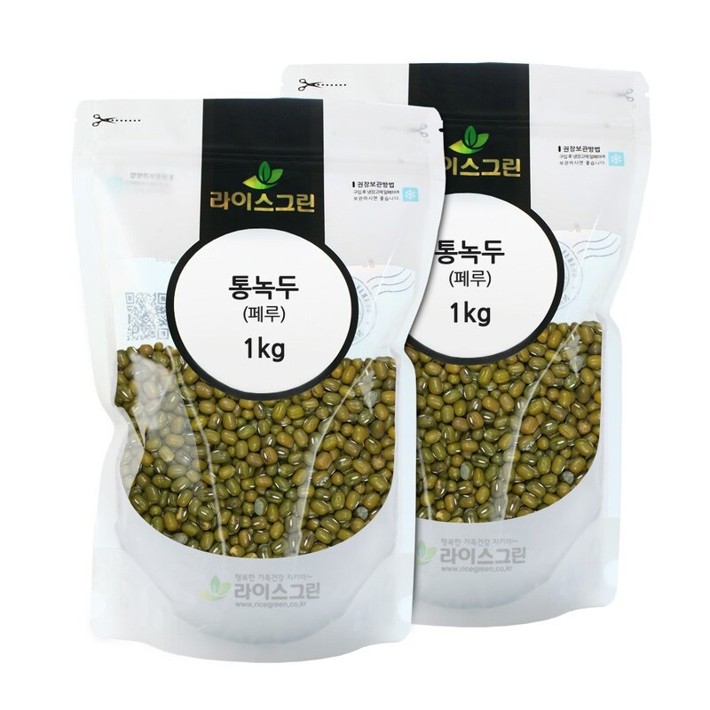 라이스그린 통녹두 2kg 수입통녹두 2023년산, 1kg, 1개