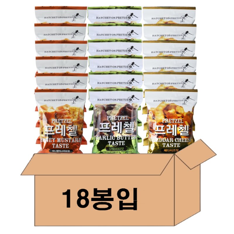 (다파니)프레첼 체다치즈맛+갈릭버터맛+허니향 머스타드맛 세트, 12개