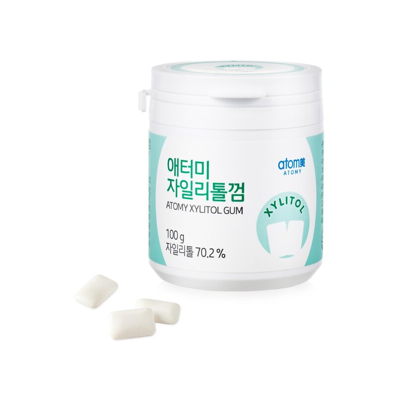 애터미 상쾌하고 청량한 자일리톨껌 5통 회의 식사후 장거리운전껌, 5개, 100g