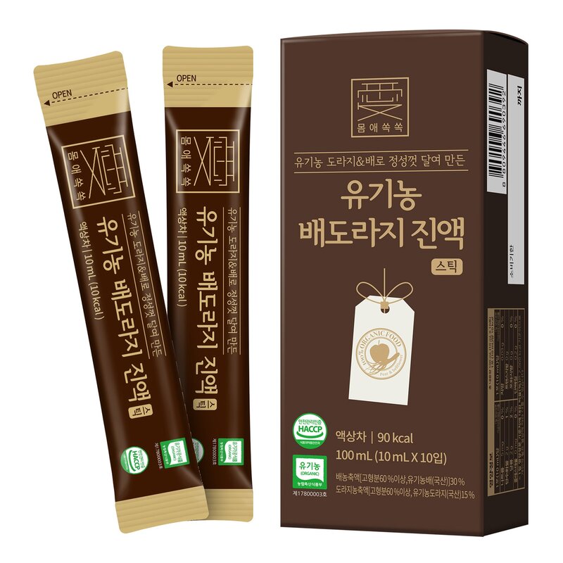 몸애쏙쏙 유기농 배도라지진액 스틱 10p, 100ml, 1개