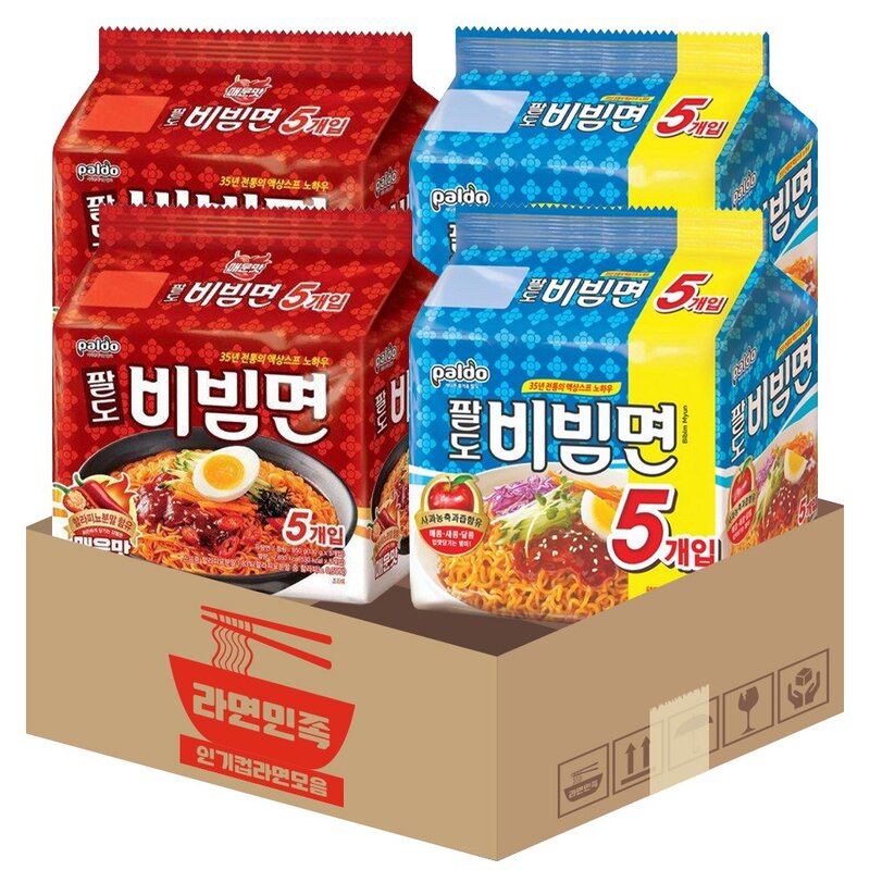 팔도 비빔면 매운맛 10개 + 비빔면 일반 10개, 1개