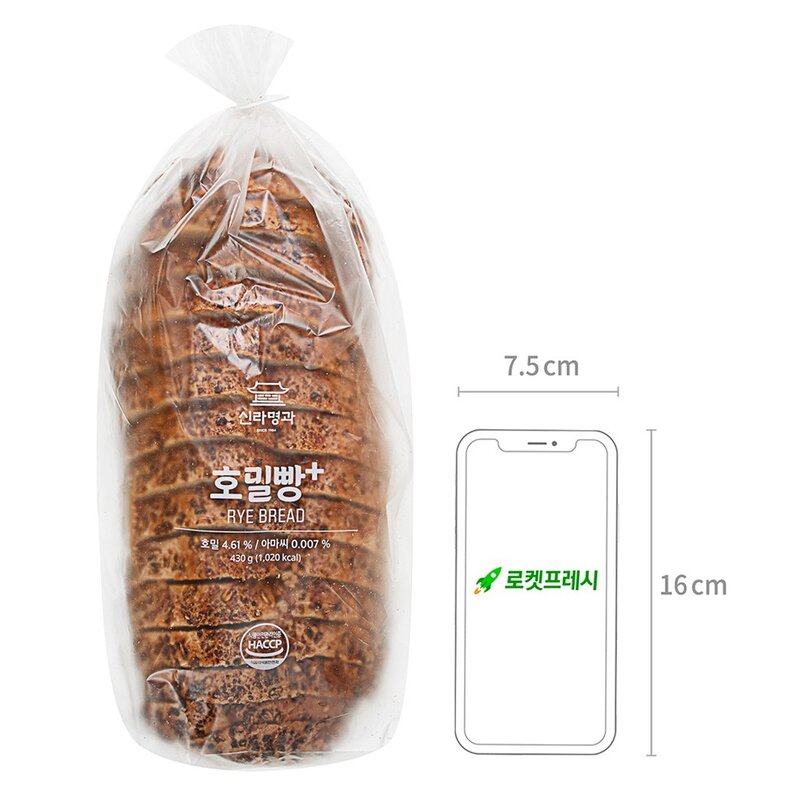 신라명과 호밀빵+, 430g, 1개