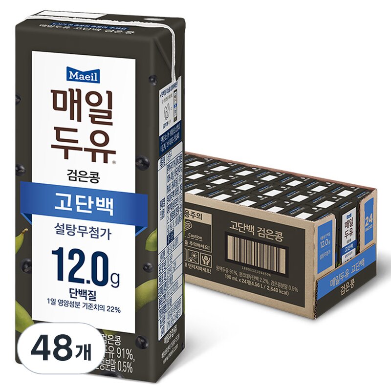 매일두유 고단백 검은콩 두유, 24개, 190ml