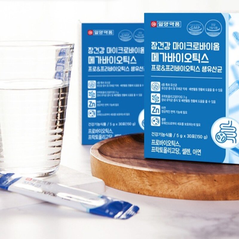 일양약품 장건강 마이크로바이옴 메가바이오틱스 프로 프리바이오틱스 생유산균 30포, 150g, 2개