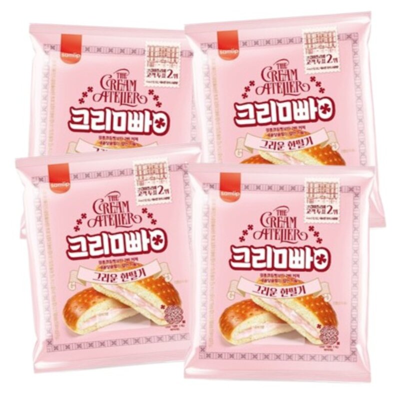 삼립 크림아뜰리에 그리운한떨기 크림빵, 4개, 175mg