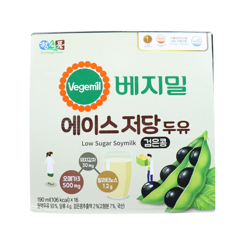 베지밀 무설탕 두유 저당 당뇨식 당뇨 환자 간식 190ml, 16개