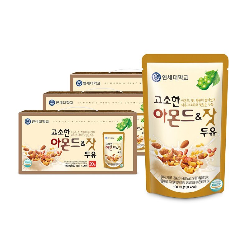 아몬드 & 잣 두유, 190ml, 60개