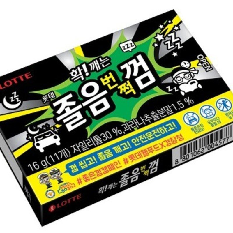 롯데제과 졸음번쩍껌, 16g, 24개