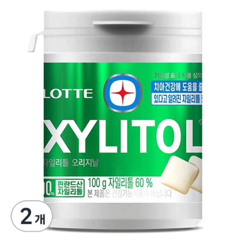 롯데자일리톨 오리지날 껌, 100g, 2개